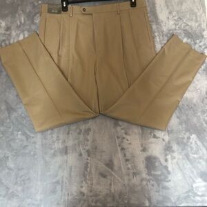 NWT Daniel Cremieux Signature Label Stretch Flat Front Dress Pant Tan Size 40x30